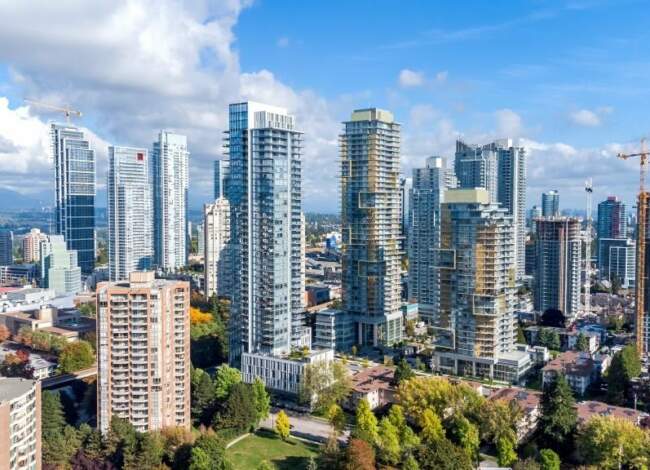 A Beautiful View Of A Cityscape In Metrotown, Burnaby, Canada